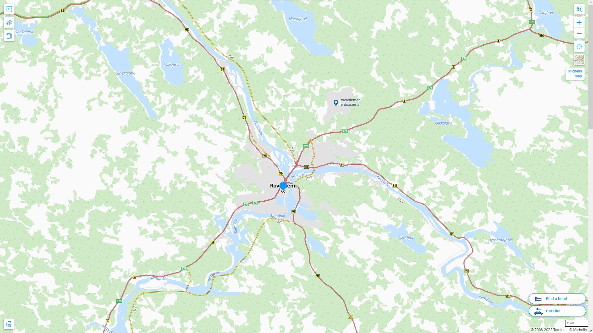 Rovaniemi Finlande Autoroute et carte routiere